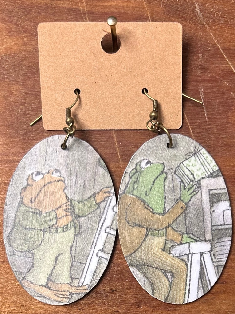 Upcycled Frog and Toad Drop Earrings